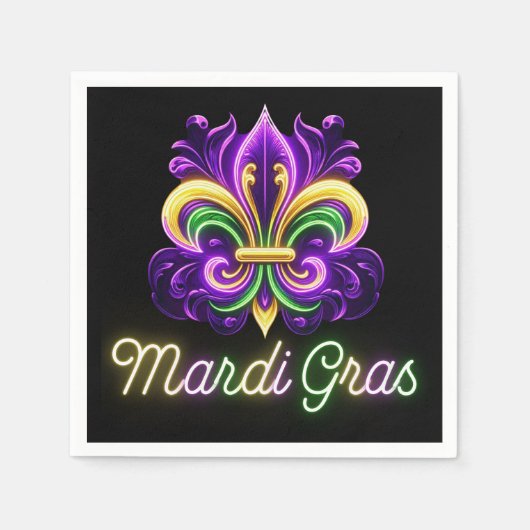 Lilie Neon Mardi Gras Serviette (Vorderseite)