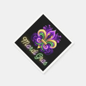 Lilie Neon Mardi Gras Serviette (Ecke)