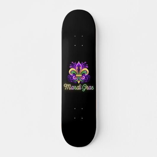 Lilie Neon Mardi Gras Skateboard (Vorne)