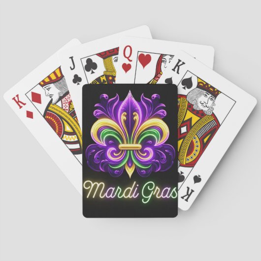 Lilie Neon Mardi Gras Spielkarten (Rückseite)