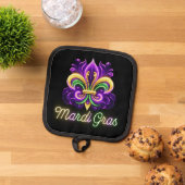 Lilie Neon Mardi Gras Topflappen (Oben Unten)