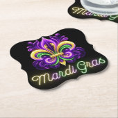 Lilie Neon Mardi Gras Untersetzer (angewinkelt)