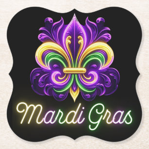 Lilie Neon Mardi Gras Untersetzer