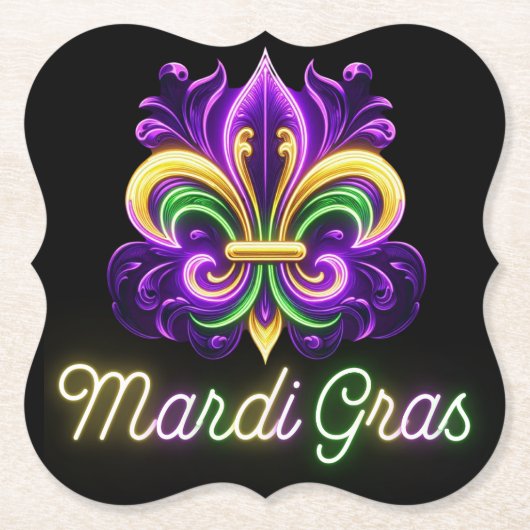 Lilie Neon Mardi Gras Untersetzer (Vorderseite)