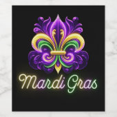 Lilie Neon Mardi Gras Weinetikett (Einzelnes Label)
