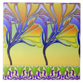 LILIE NOUVEAU: HELLES FRÜHLINGS-GLAS FLIESE (Vorderseite)