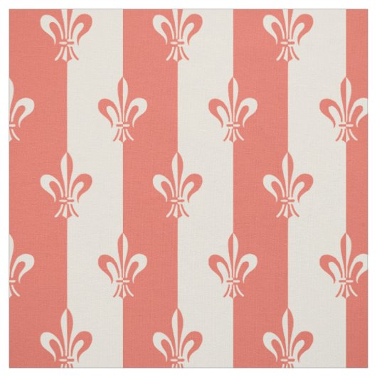 Lilie Off White & Terra Cotta Red Stoff (Muster)