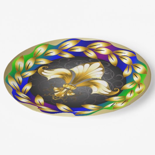 Lilie Party Goods Paper Plate Pappteller (Schrägansicht)