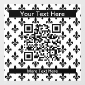 Lilie Pattern, Französisch, Royal, Black Fensteraufkleber (Blatt)