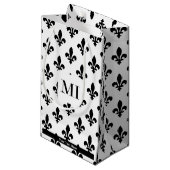 Lilie Pattern, Französisch, Royal, Black Kleine Geschenktüte (Vorderseite Schrägansicht)