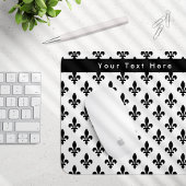 Lilie Pattern, Französisch, Royal, Black Mousepad