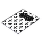 Lilie Pattern, Französisch, Royal, Black Notizblock (Linke Seite)