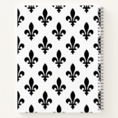 Lilie Pattern, Französisch, Royal, Black Notizblock (Rückseite)
