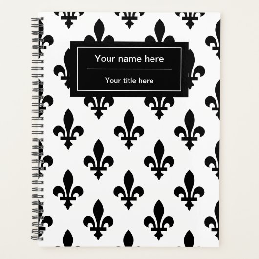 Lilie Pattern, Französisch, Royal, Black Planer (Vorderseite)