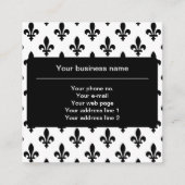 Lilie Pattern, Französisch, Royal, Black Quadratische Visitenkarte (Vorderseite)