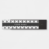 Lilie Pattern, Französisch, Royal, Black Türschild (Vorderseite )