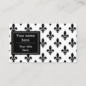 Lilie Pattern, Französisch, Royal, Black Visitenkarte (Rückseite)
