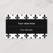 Lilie Pattern, Französisch, Royal, Black Visitenkarte (Rückseite)