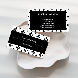 Lilie Pattern, Französisch, Royal, Black Visitenkarte