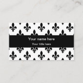 Lilie Pattern, Französisch, Royal, Black Visitenkarte (Rückseite)