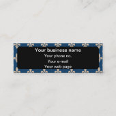 Lilie Pattern, Französisch, Royal, Cream, Blau Mini Visitenkarte (Vorderseite)