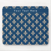 Lilie Pattern, Französisch, Royal, Cream, Blau Mousepad (Vorne)
