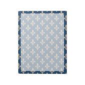 Lilie Pattern, Französisch, Royal, Cream, Blau Notizblock (Rotiert)