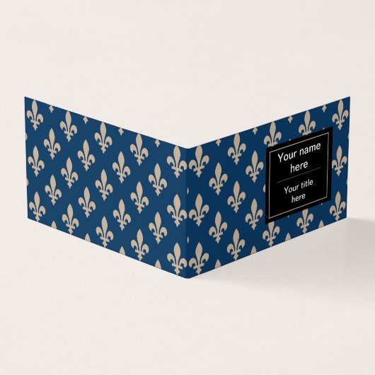 Lilie Pattern, Französisch, Royal, Cream, Blau Visitenkarten (Vorderseite)