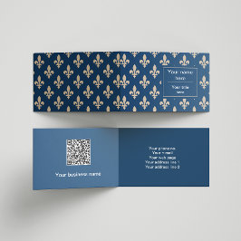 Lilie Pattern, Französisch, Royal, Cream, Blau Visitenkarten