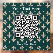 Lilie Pattern, Französisch, Royal, Cream, Green Fensteraufkleber (Blatt 2)