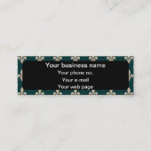 Lilie Pattern, Französisch, Royal, Cream, Green Mini Visitenkarte (Vorderseite)