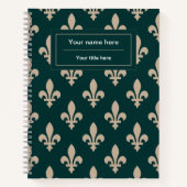 Lilie Pattern, Französisch, Royal, Cream, Green Notizblock (Vorderseite)