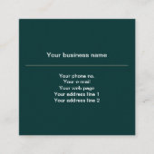 Lilie Pattern, Französisch, Royal, Cream, Green Quadratische Visitenkarte (Vorderseite)