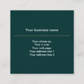 Lilie Pattern, Französisch, Royal, Cream, Green Quadratische Visitenkarte (Vorderseite)