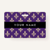 Lilie Pattern, Französisch, Royal, Cream, Lila Ausweis (Rückseite)