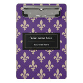 Lilie Pattern, Französisch, Royal, Cream, Lila Mini Klemmbrett (Vorderseite)