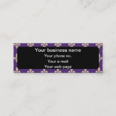 Lilie Pattern, Französisch, Royal, Cream, Lila Mini Visitenkarte (Vorderseite)