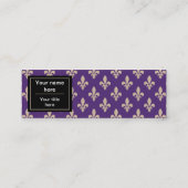Lilie Pattern, Französisch, Royal, Cream, Lila Mini Visitenkarte (Rückseite)