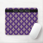 Lilie Pattern, Französisch, Royal, Cream, Lila Mousepad (Mit Mouse)