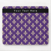 Lilie Pattern, Französisch, Royal, Cream, Lila Mousepad (Vorne)