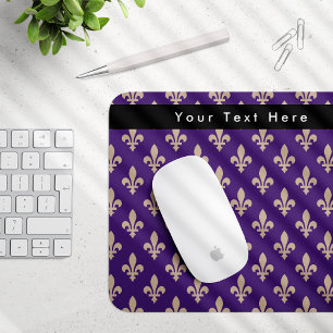 Lilie Pattern, Französisch, Royal, Cream, Lila Mousepad