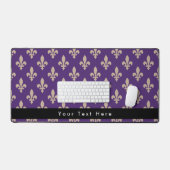 Lilie Pattern, Französisch, Royal, Cream, Lila Schreibtischunterlage (Tastatur & Maus)