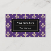 Lilie Pattern, Französisch, Royal, Cream, Lila Visitenkarte (Rückseite)