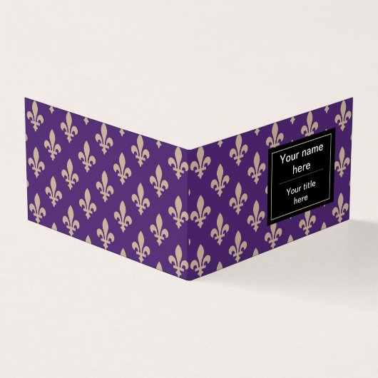 Lilie Pattern, Französisch, Royal, Cream, Lila Visitenkarten (Vorderseite)