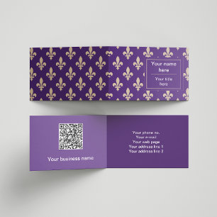 Lilie Pattern, Französisch, Royal, Cream, Lila Visitenkarten