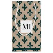 Lilie Pattern, Französisch, Royal, Green Kleine Geschenktüte (Rückseite)