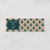 Lilie Pattern, Französisch, Royal, Green Mini Visitenkarte (Rückseite)