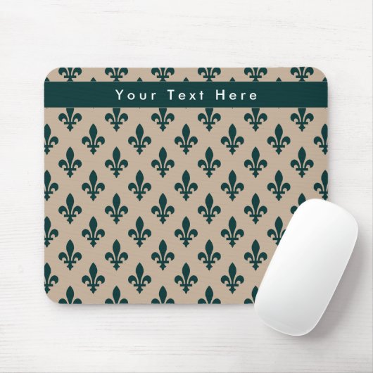 Lilie Pattern, Französisch, Royal, Green Mousepad (Mit Mouse)