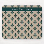 Lilie Pattern, Französisch, Royal, Green Mousepad (Vorne)