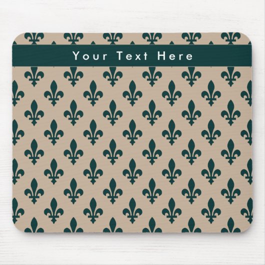 Lilie Pattern, Französisch, Royal, Green Mousepad (Vorne)